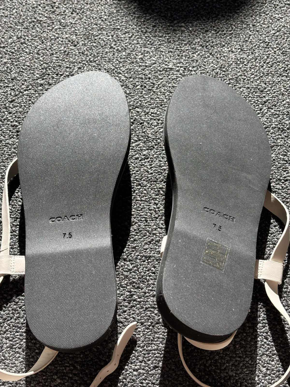 NEW Designer COACH Gracey Leather Studs Sandals w/ Jute Rope Size 7.5 (org $225)