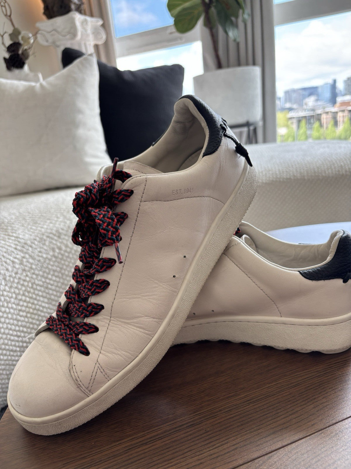 Mens COACH Brand C101 Leather Sneakers 11 Shoes Customers Brand Laces (org $330)