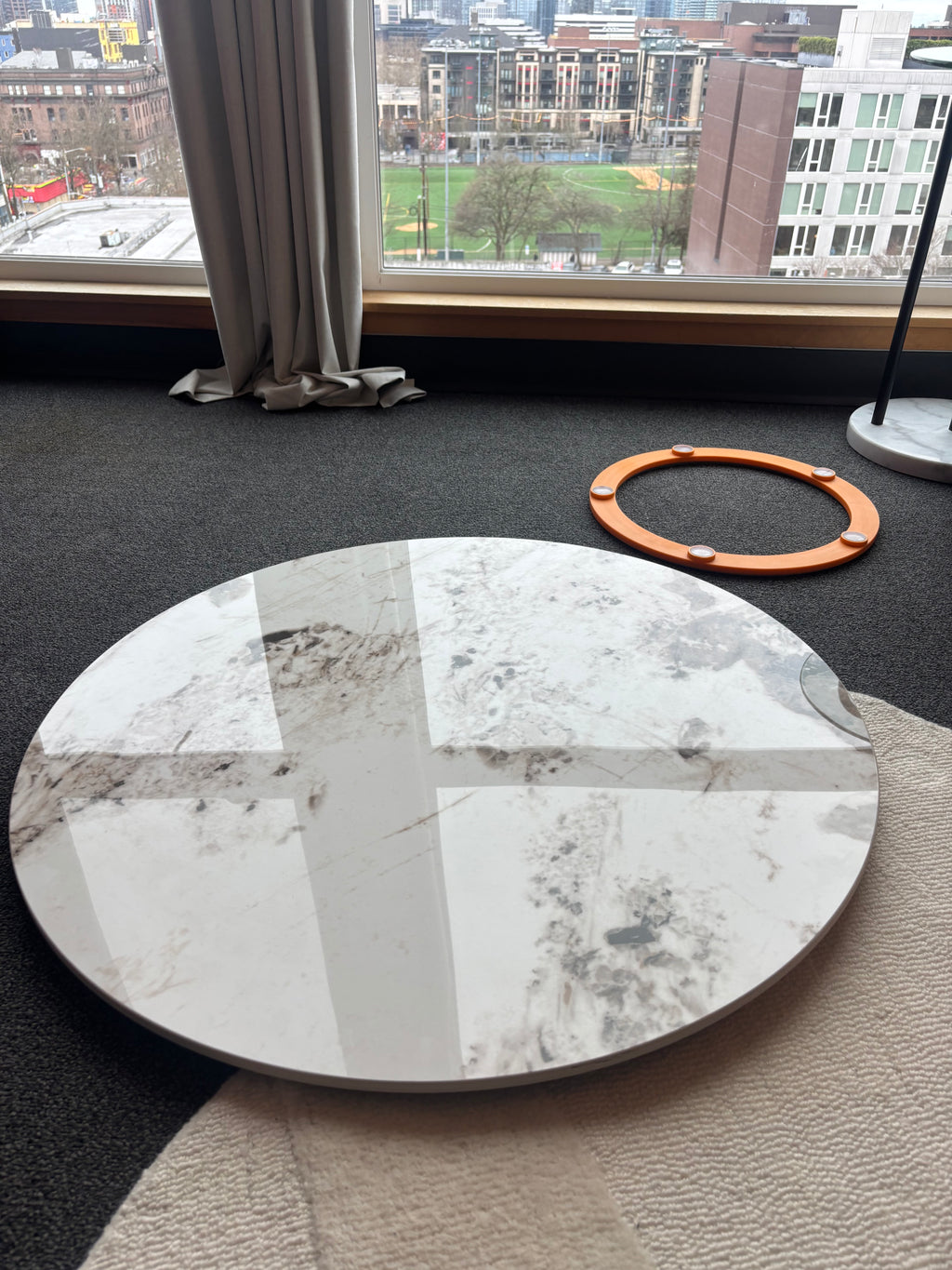 Marble 31” inch Spinning Turn Table Lazy Susan Table Serving Tray