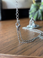 VIVIENNE WESTWOOD Medium Orb Necklace Silver Crystal Icon (org $595)