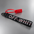 OFF-WHITE Industrial Keychain Black Logo Webbing Red Zip Tie Virgil Abloh