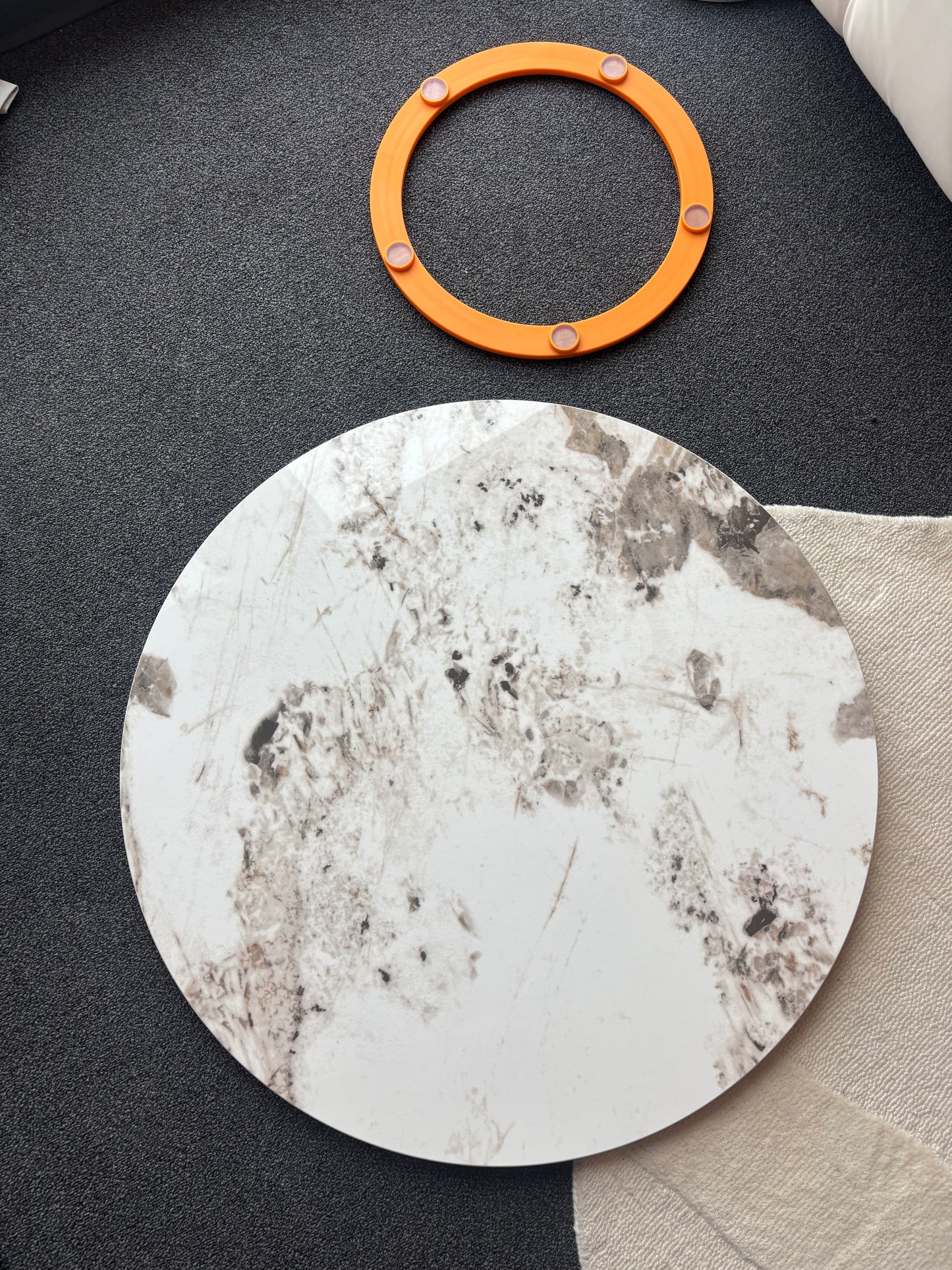 Marble 31” inch Spinning Turn Table Lazy Susan Table Serving Tray