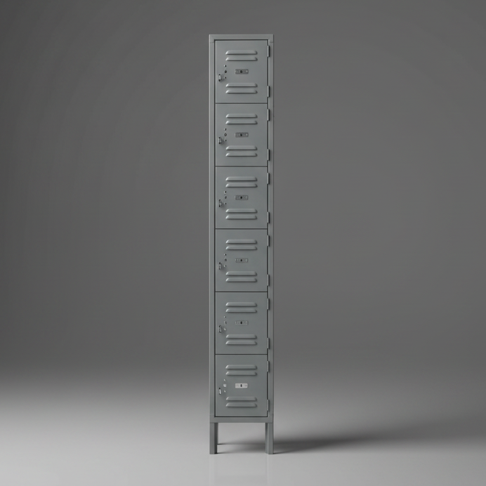 INDUSTRIAL Grey/Gray 6 Door Metal Locker Storage Cabinet 77.4” Tall