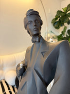 VINTAGE 1989 Austin Productions Statue Pair Alexsander Danel Art Deco Black- 31”