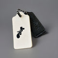COACH Designer (two) 2 Hanging Bag Charm Fob Chalk White/ Black Leather Gunmetal
