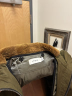 COACH Runway Shearling Lined Parka Jacket Coat Fur Hood Green/Olive (org $2650)