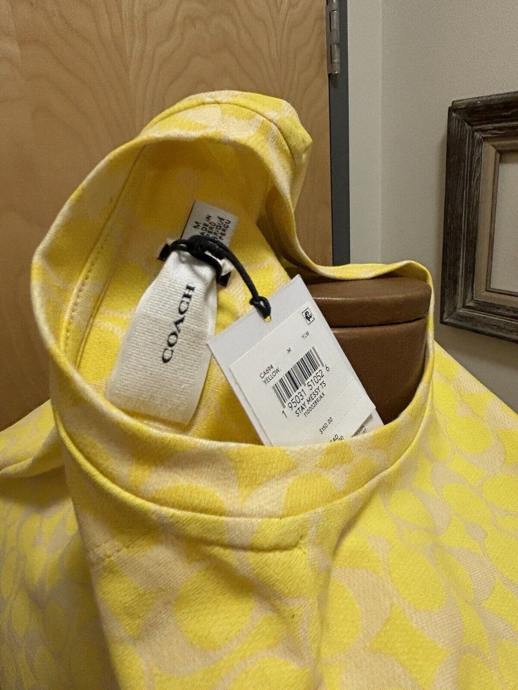 NWT Retro COACH Brand Designer Yellow T-Shirt Medium 70s Inspired Graphic ($150)
