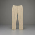 GENNY ITALY Tan Pleated 100% Cotton Luxury Trouser Pants US 8 / 44 IT (org $695)