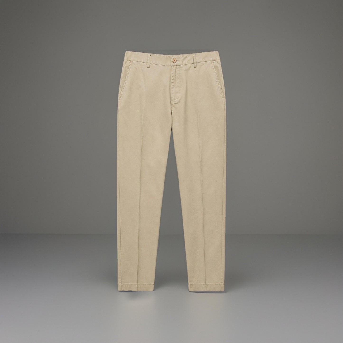 GENNY ITALY Tan Pleated 100% Cotton Luxury Trouser Pants US 8 / 44 IT (org $695)