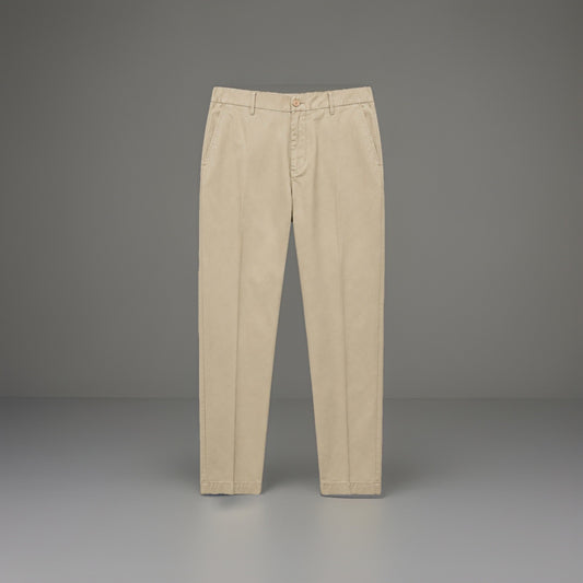 GENNY ITALY Tan Pleated 100% Cotton Luxury Trouser Pants US 8 / 44 IT (org $695)