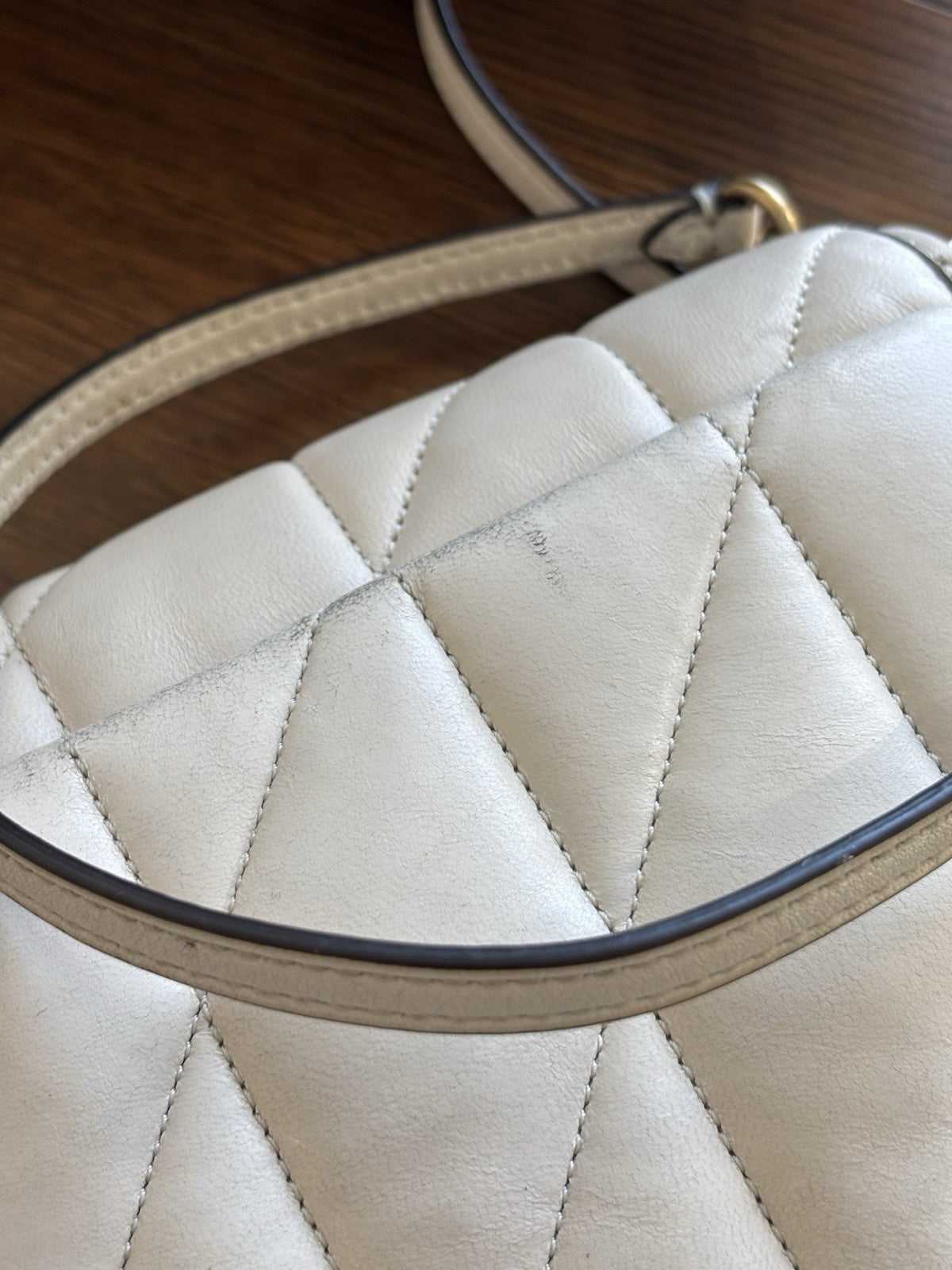 Designer COACH Quilted Pillow Hayden Chalk Lamb Leather Crossbody (org $325)
