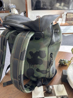 COACH Designer Backpack Rare Camo/black Pebbled Leather Suede Stripe (Org $795)
