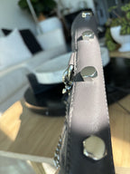 REBECCA MINKOFF Mini MAC Gray Quilted Leather Zip Crossbody Bag Chain (org $430)