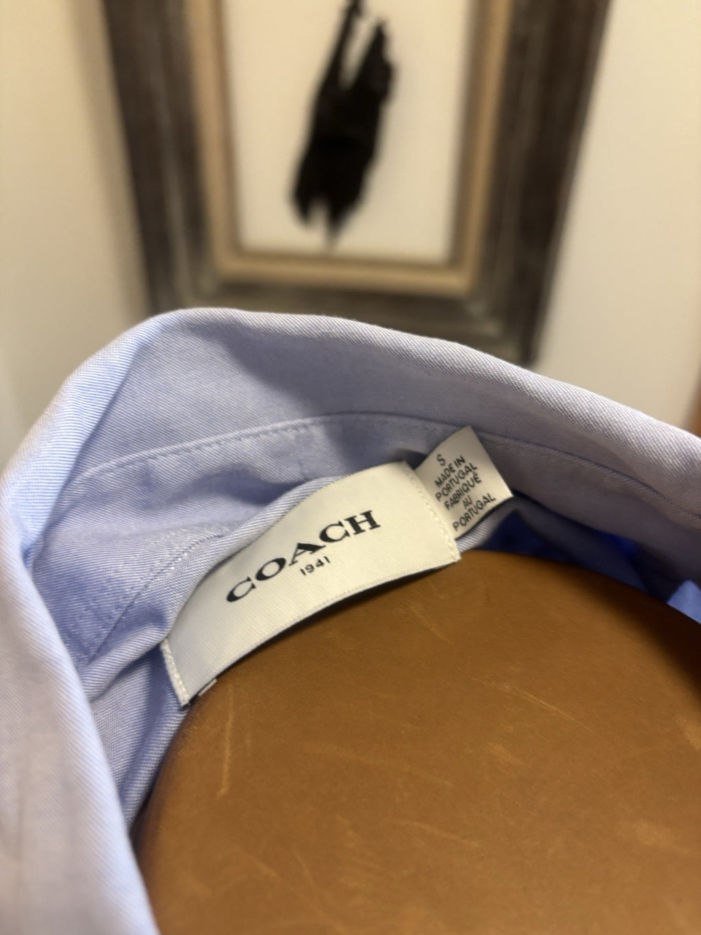COACH Designer Oxford Button-Down Shirt Long Sleeve 100% Cotton Size S(org $225)