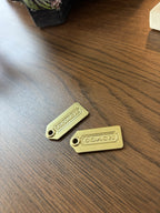 COACH 2001 Metal Hangtag Charm Gold Plated Replacement hang Tag Bag Keychain New