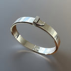 MICHAEL KORS Crystal Buckle Hardware Silver Stainless Steel Bangle Bracelet +Bag
