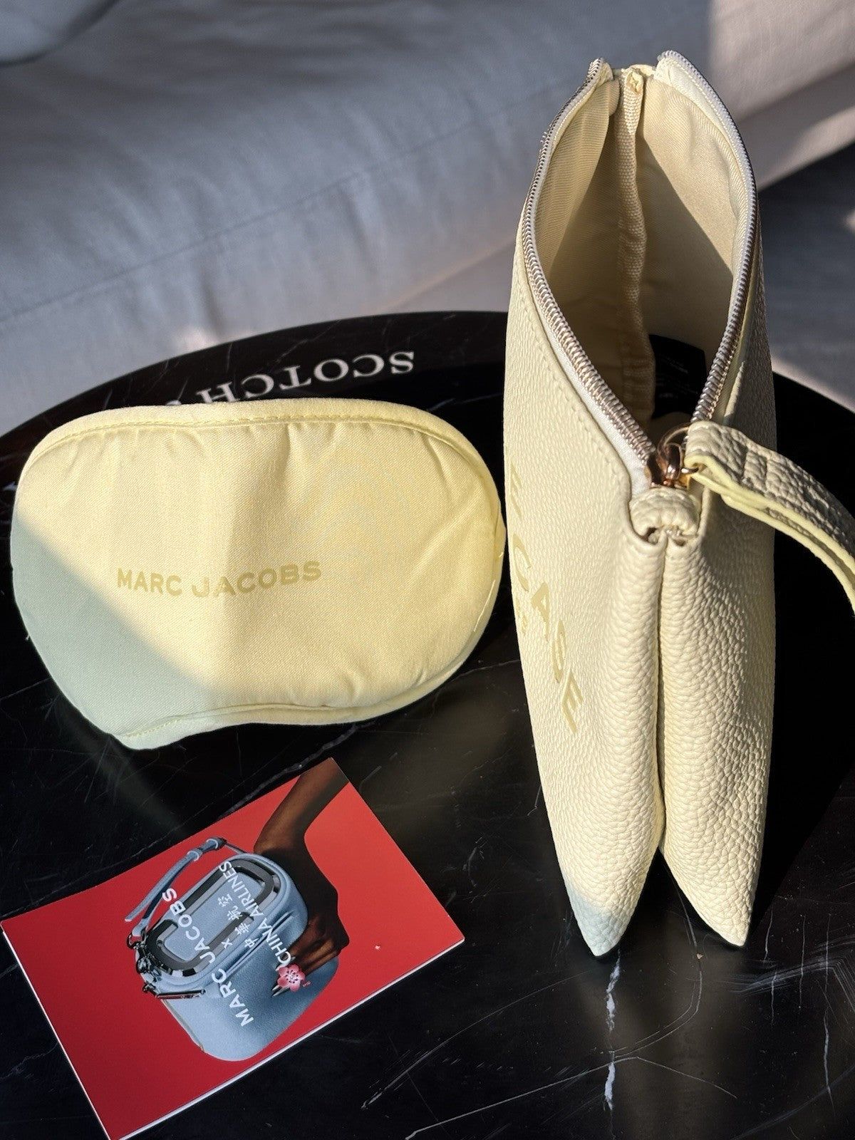 MARC JACOBS “THE FLIGHT CASE” Pebbled Leather Wristlet Case Pale/Mint Green NWOT