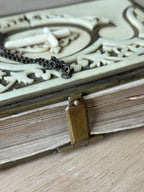 Antique 1875 Czech Bohemian Catholic Prayer Book  Hardcover Leather Brass Clasp