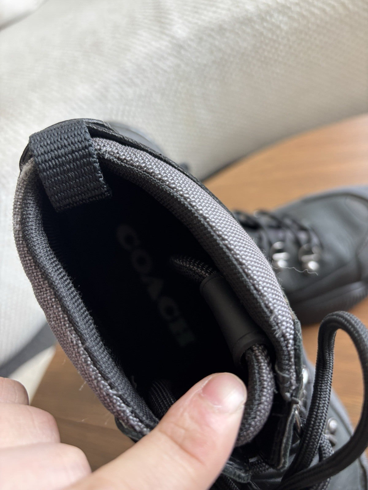 Designer COACH Men CitySole Hiker Boots Sneaker Shoe Blk/grey 10.5D  (org $295)