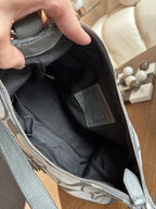 COACH Soho Hobo Shoulder/handbag Gray Metallic Leather/ Jaquard Canvas Signature