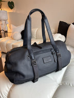 COACH Designer Duffle Gym Travel Bag Pebble Leather Navy Leather Sued (org $795)