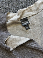 EILEEN FISHER Textured Wool Blend Cardigan Medium Taupe Gray Button-Up Sweater