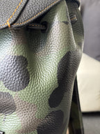 COACH Designer Backpack Rare Camo/black Pebbled Leather Suede Stripe (Org $795)