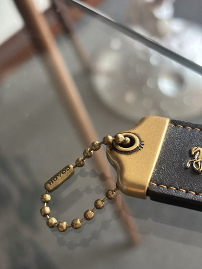 COACH 1941 Designer Hanging Tag Horse Carriage Bag Charm Fob Chain Black/Gold