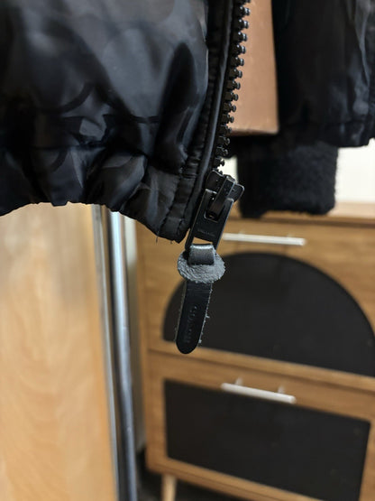 New COACH Runway Sherpa Puffer Coat Jacket Zip Signature Print Blk Size M ($895)