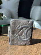 CHANEL Metallic Two Fold Wallet Leather Made France Authentic T16591 (org $1550)