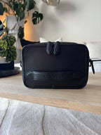 COACH Charter Crossbody Bag Black Polished Pebble Leather Gunmetal Double Zip