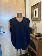 PENDLETON Vintage 1998 Sweater Vest Navy Blue V-Neck 100% Lambswool Wool NWT -XL