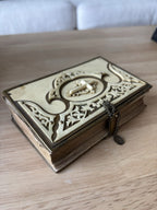Antique 1875 Czech Bohemian Catholic Prayer Book  Hardcover Leather Brass Clasp
