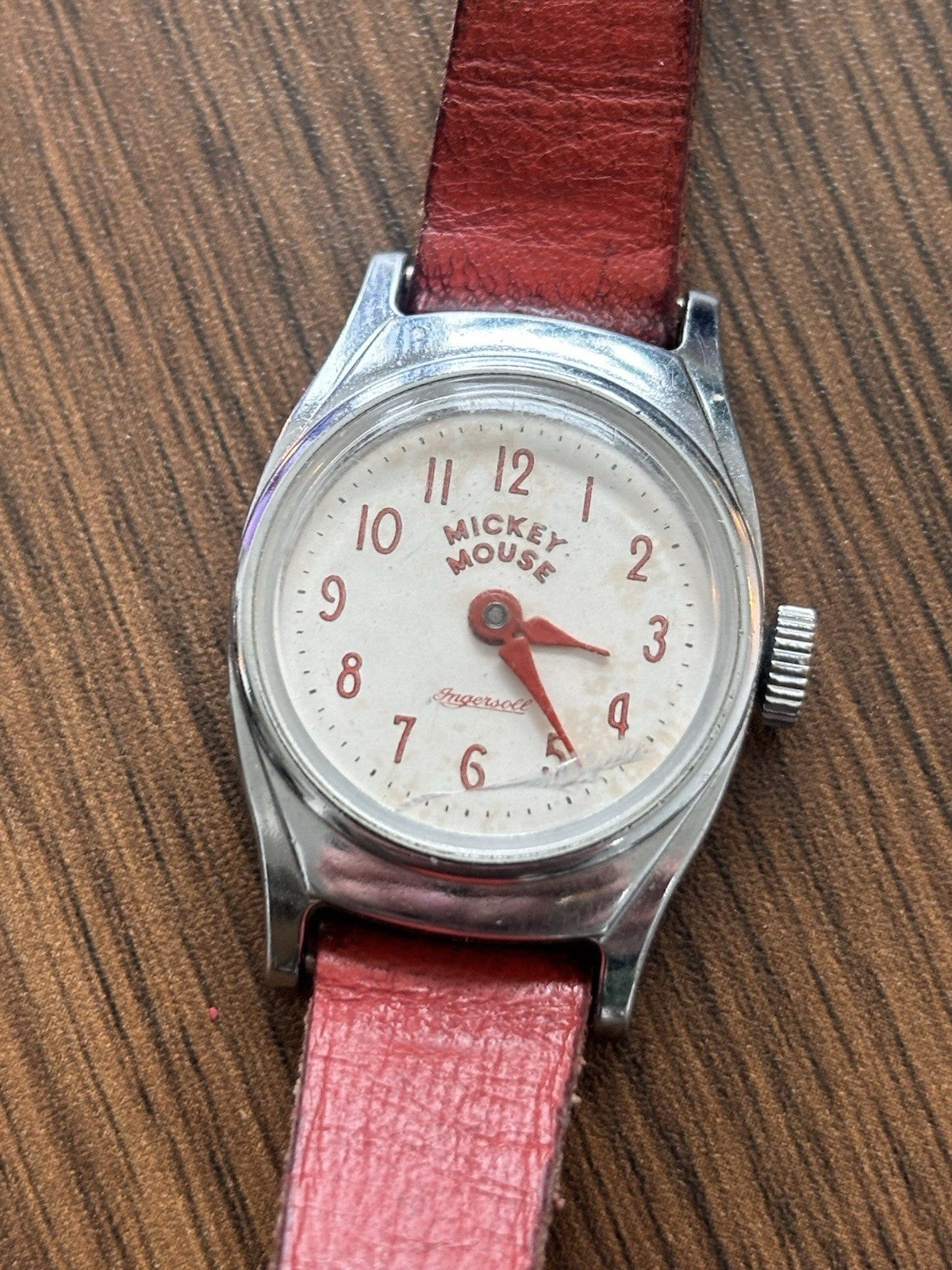 VINTAGE Disney Mickey Mouse Watch Lot (3) Ingersoll Mechanical Lorus Quartz Red