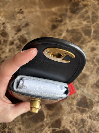 NWT Rare COACH X CHAMPION Archives Collab Turnlock Key Fob Signature Leather New