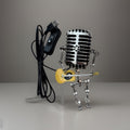Retro Style Steampunk Microphone Robot LED Desk Lamp Holding Guitar Vintage USA