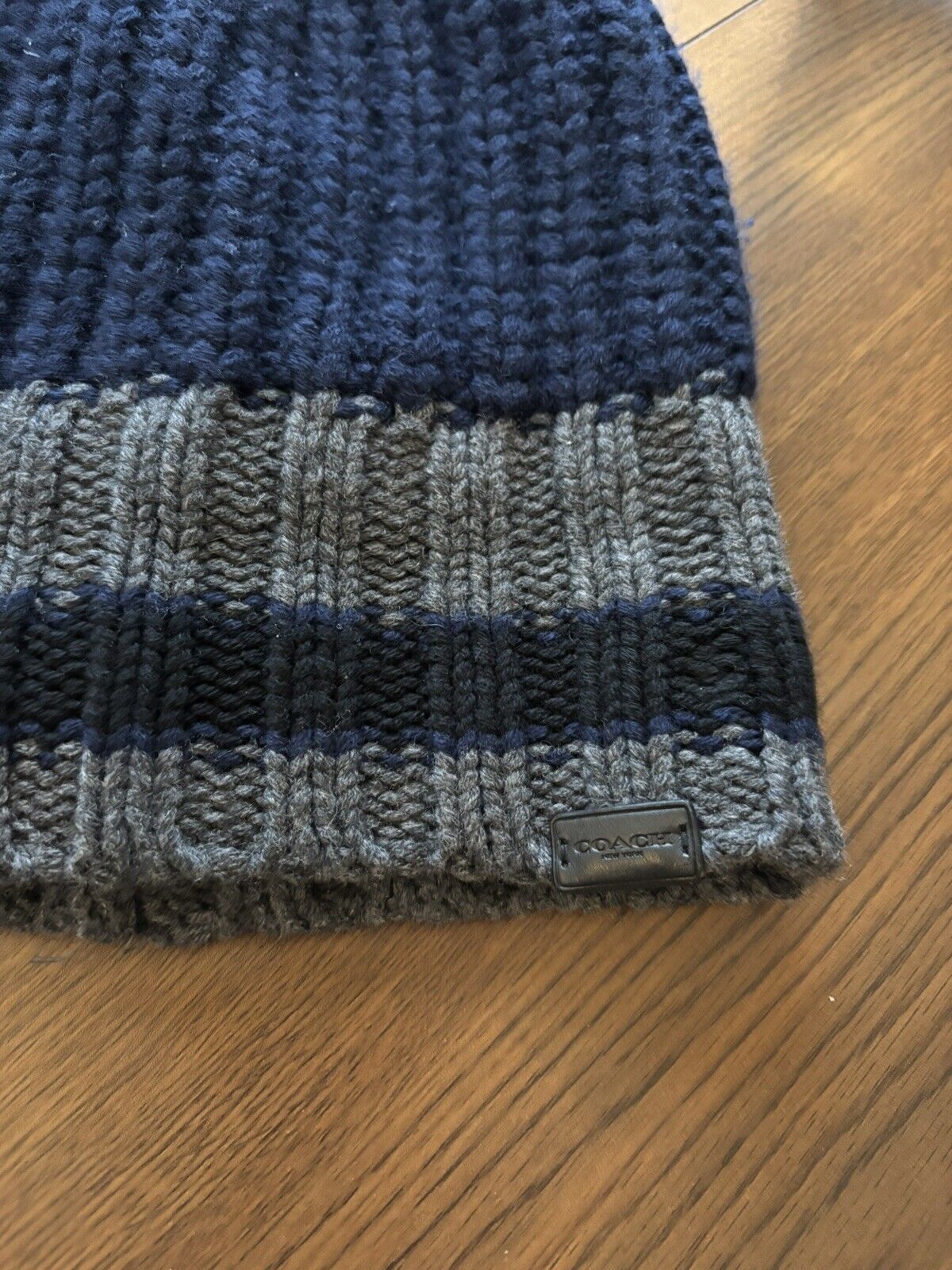 NEW Coach Brand Wool Cashmere Beanie Hat Cap Black, Gray, Navy designer ($150)