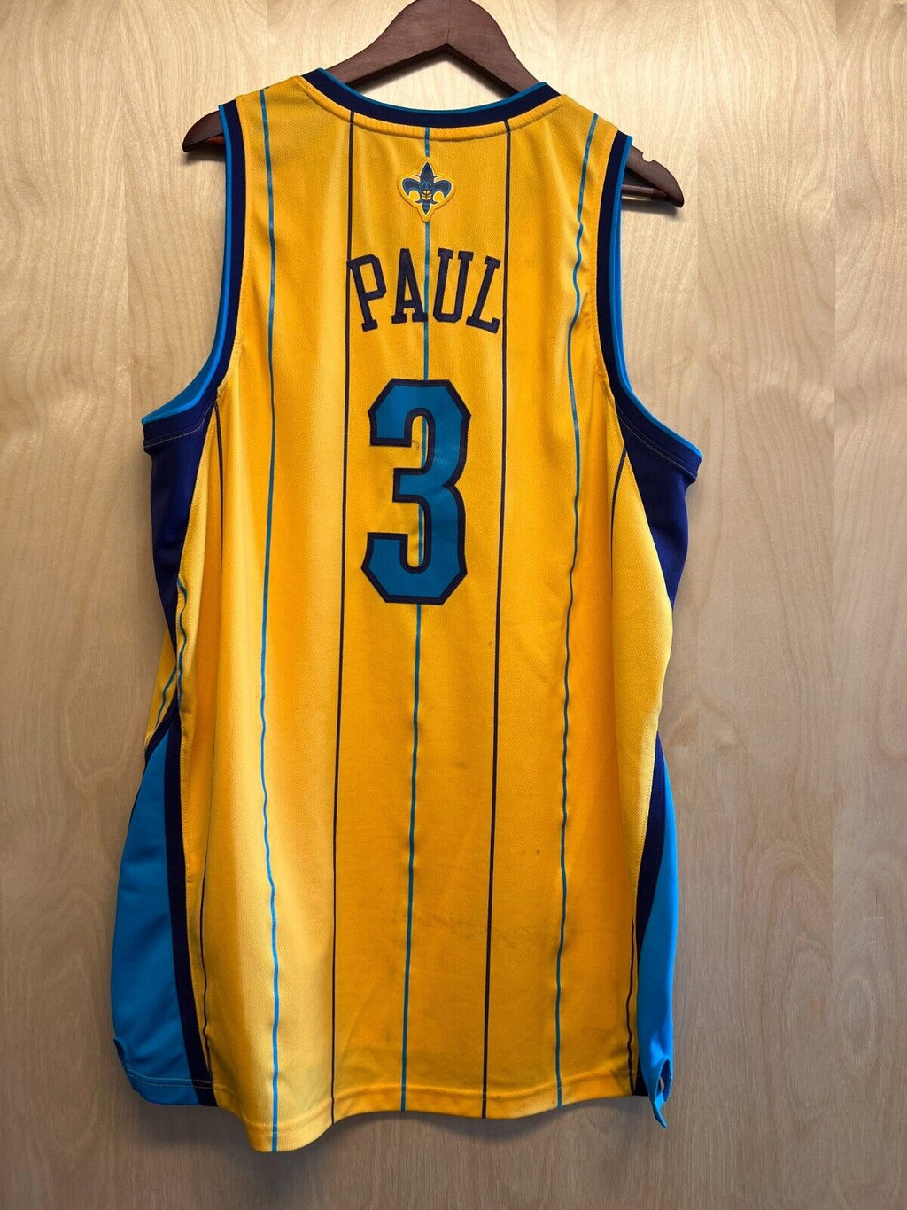 Chris Paul Hornets Sewed Jersey Men's Extra Large Yellow Adidas 3 Vintage OEM