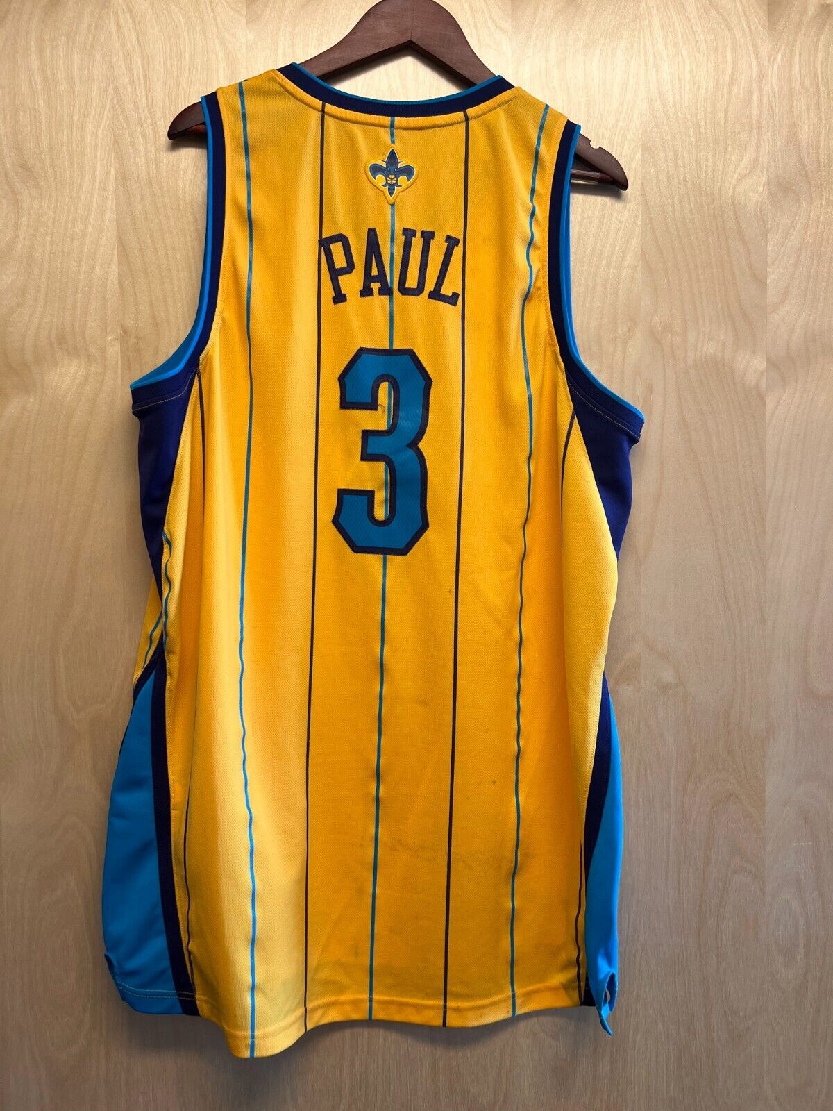 Chris Paul Hornets Sewed Jersey Men's Extra Large Yellow Adidas 3 Vintage OEM