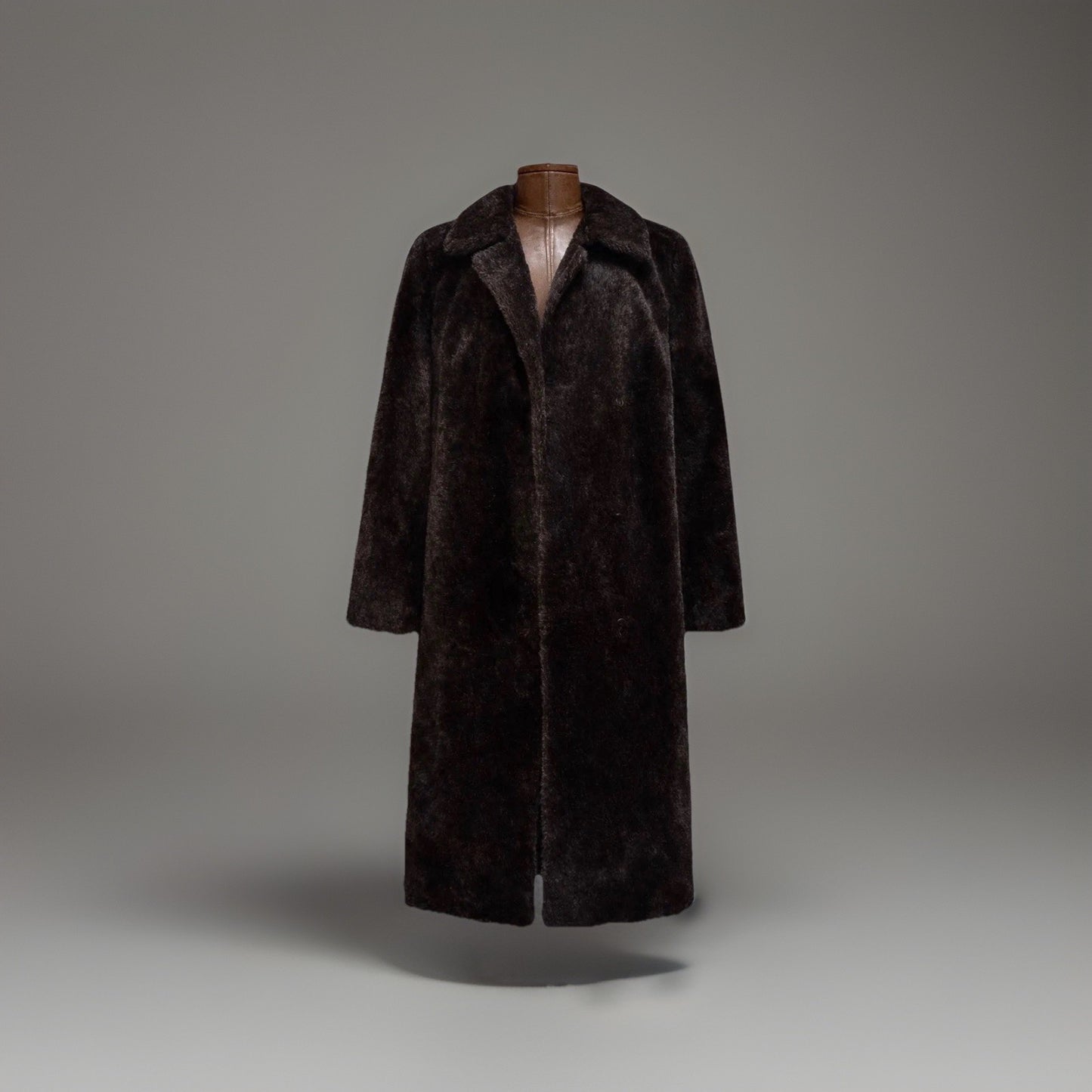 PETER HAHN 1990’s Llama Alpaca Brown Fur Coat Long Jacket Vintage (org $1300)