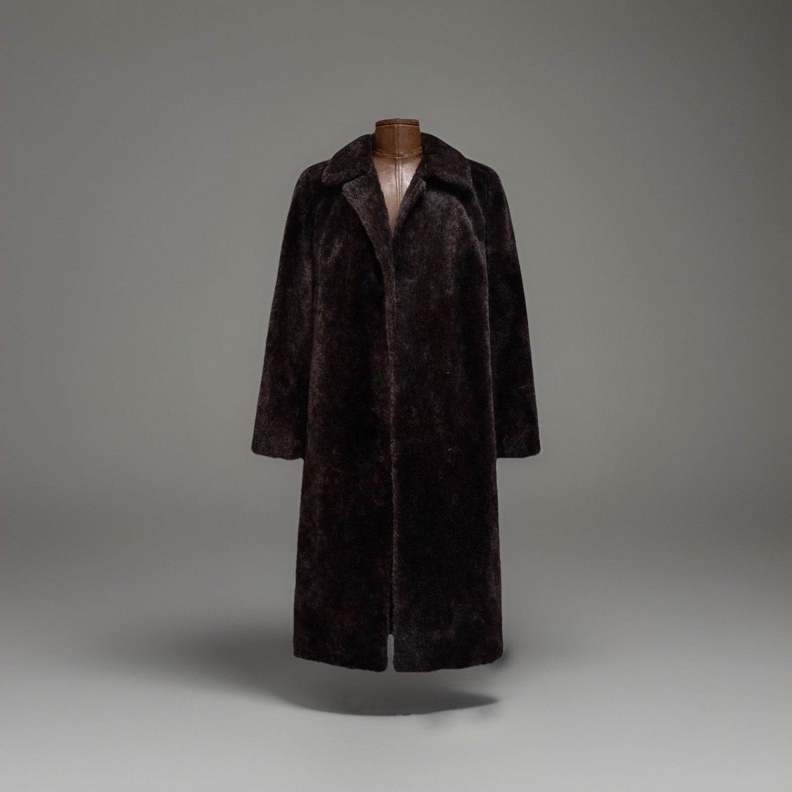 PETER HAHN 1990’s Llama Alpaca Brown Fur Coat Long Jacket Vintage (org $1300)