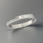 SWAROVSKI “Intervalle” Signed Crystal Leather Bangle Thin Silver Hinged Bracelet