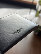 SAINT LAURENT Designer YSL Black Minimalist Cow Leather Case/Credit Card Holder