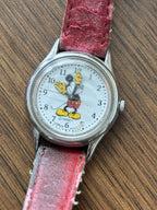 VINTAGE Disney Mickey Mouse Watch Lot (3) Ingersoll Mechanical Lorus Quartz Red
