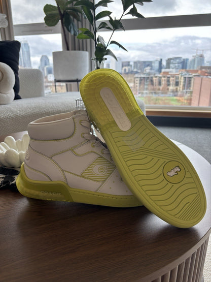 NWT DESIGNER COACH CITYSOLE HIGH TOP SNEAKER SHOES WITH TROMPE L'OEIL Size 10.5
