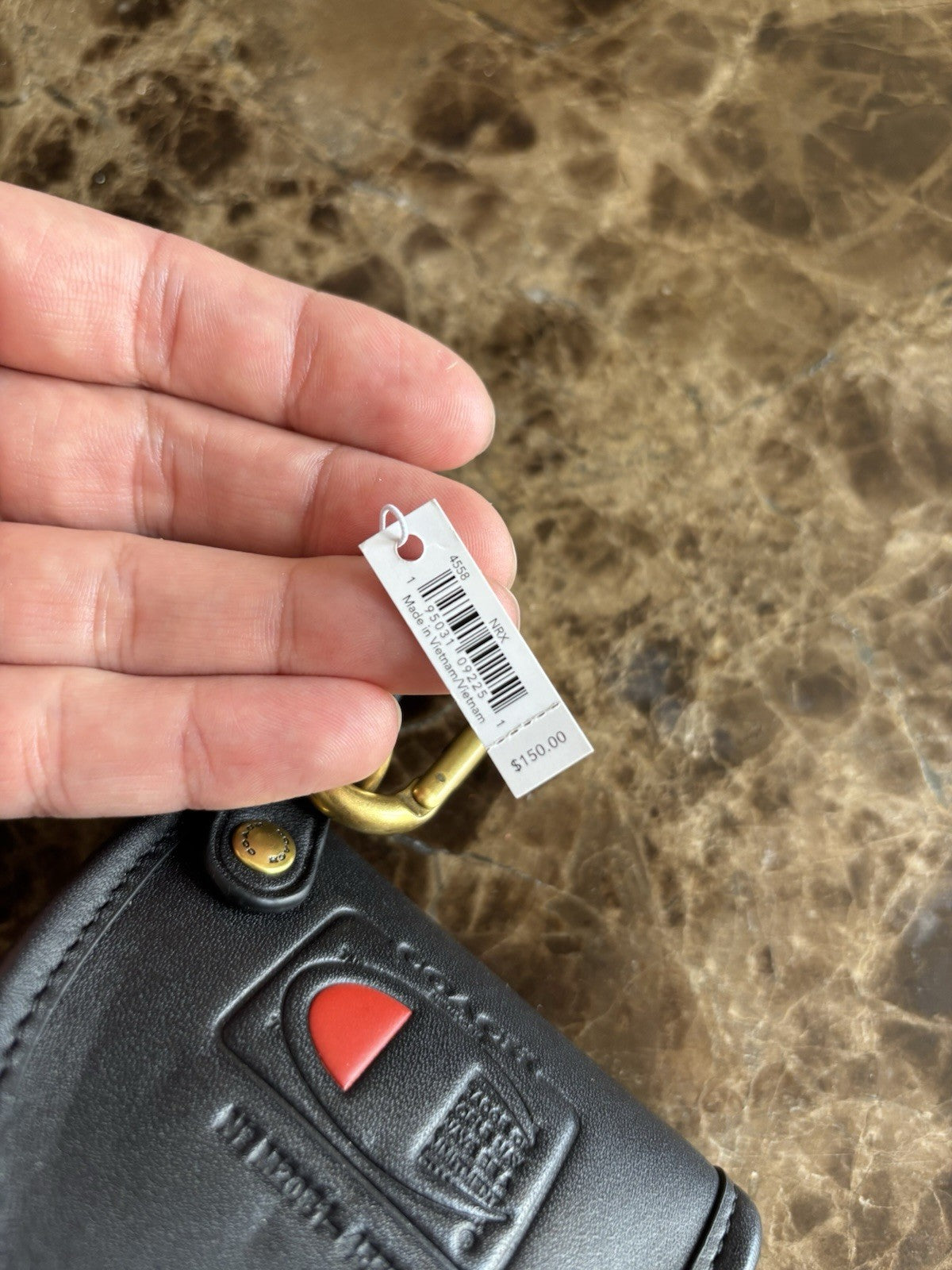 NWT Rare COACH X CHAMPION Archives Collab Turnlock Key Fob Signature Leather New