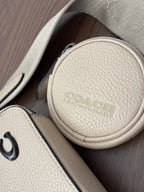 COACH Pebble Leather Charter Slim Crossbody Zip Bag Ivory/Cream Black (org $295)