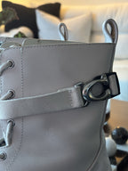 COACH Designer Tucker Leather Signature Boot Chalk White Men Size 10 (org $395)