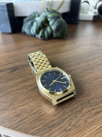 NIXON Time Teller Watch Blue Dial 37mm Gold Stainless Steel Mesh Band A045-1931