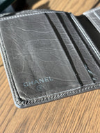 CHANEL Metallic Two Fold Wallet Leather Made France Authentic T16591 (org $1550)